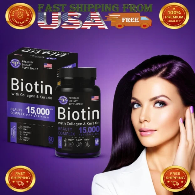 Unlock Radiant Hair and Glowing Skin with Biotin Capsules – 15,000 MCG