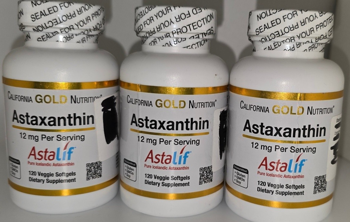 3 Pack California Gold Nutrition Astaxanthin 12 mg AstaLif 120 ct Exp 01/27