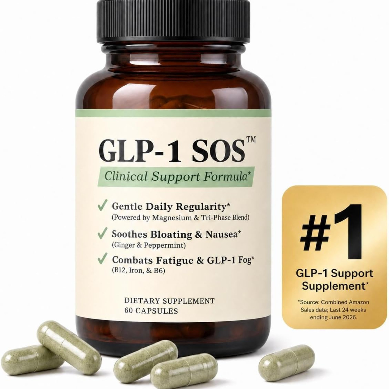 Advanced Digestive Support Probiotic Magnesium Ginger Comfort Supplement 60 Caps