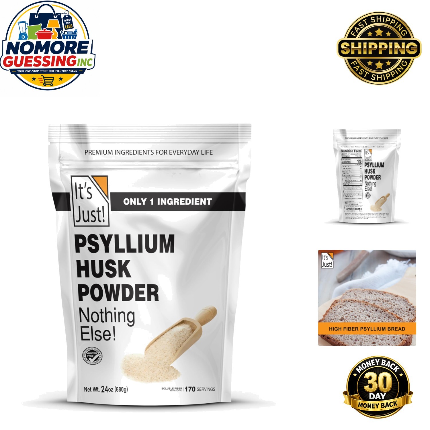 Husk Powder 24oz – Easy Mixing Dietary Fiber for Digestive Health