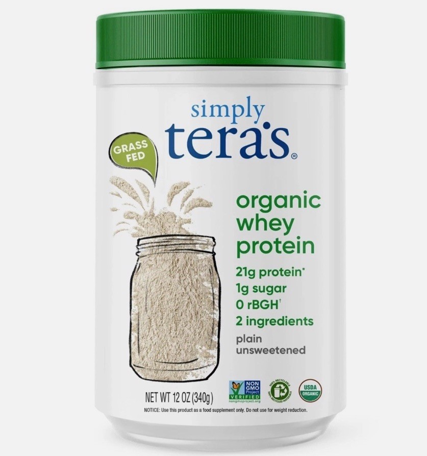 Simply Tera’s Organic Whey Protein Powder 12 oz Bourbon Vanilla 20g Protein 5/27