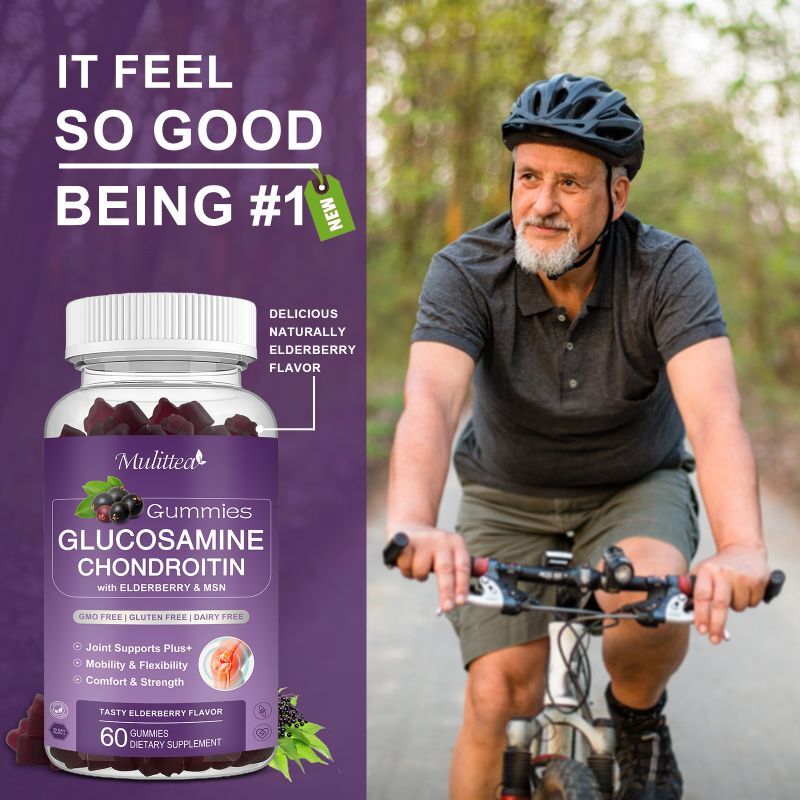 2 Pack 1500mg Glucosamine Chondroitin Gummies MSM Triple Strength Joint Support