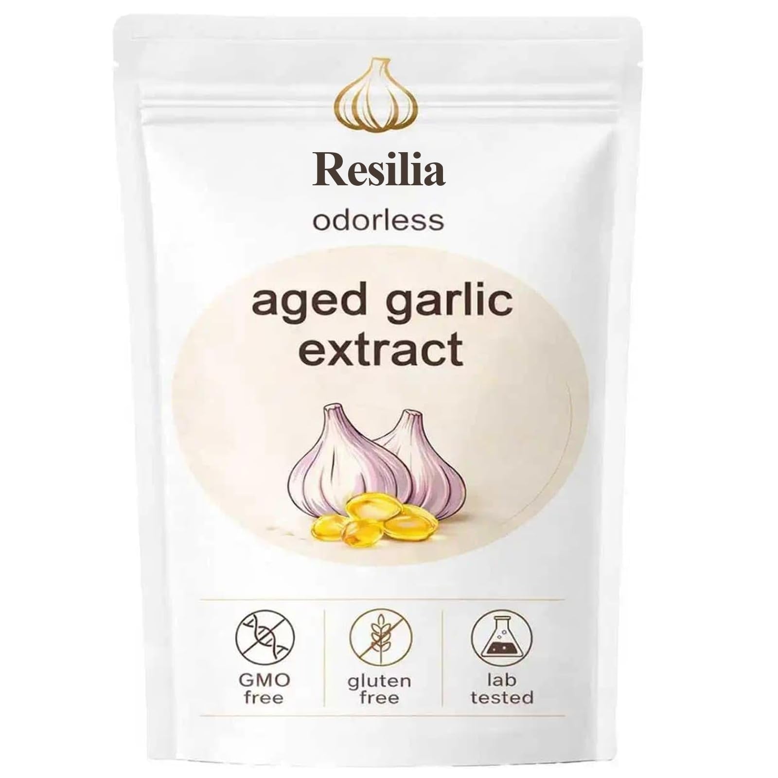 Aged Odorless Garlic Softgels – 240 Count, Non-GMO, Gluten-Free, Daily Wellness