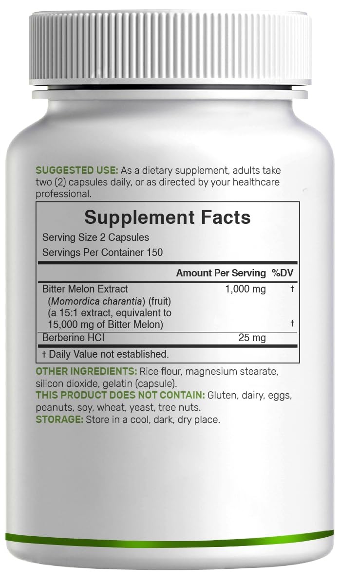Bitter Melon with Berberine Supplement 15,000mg Per 300 Count (Pack of 1)
