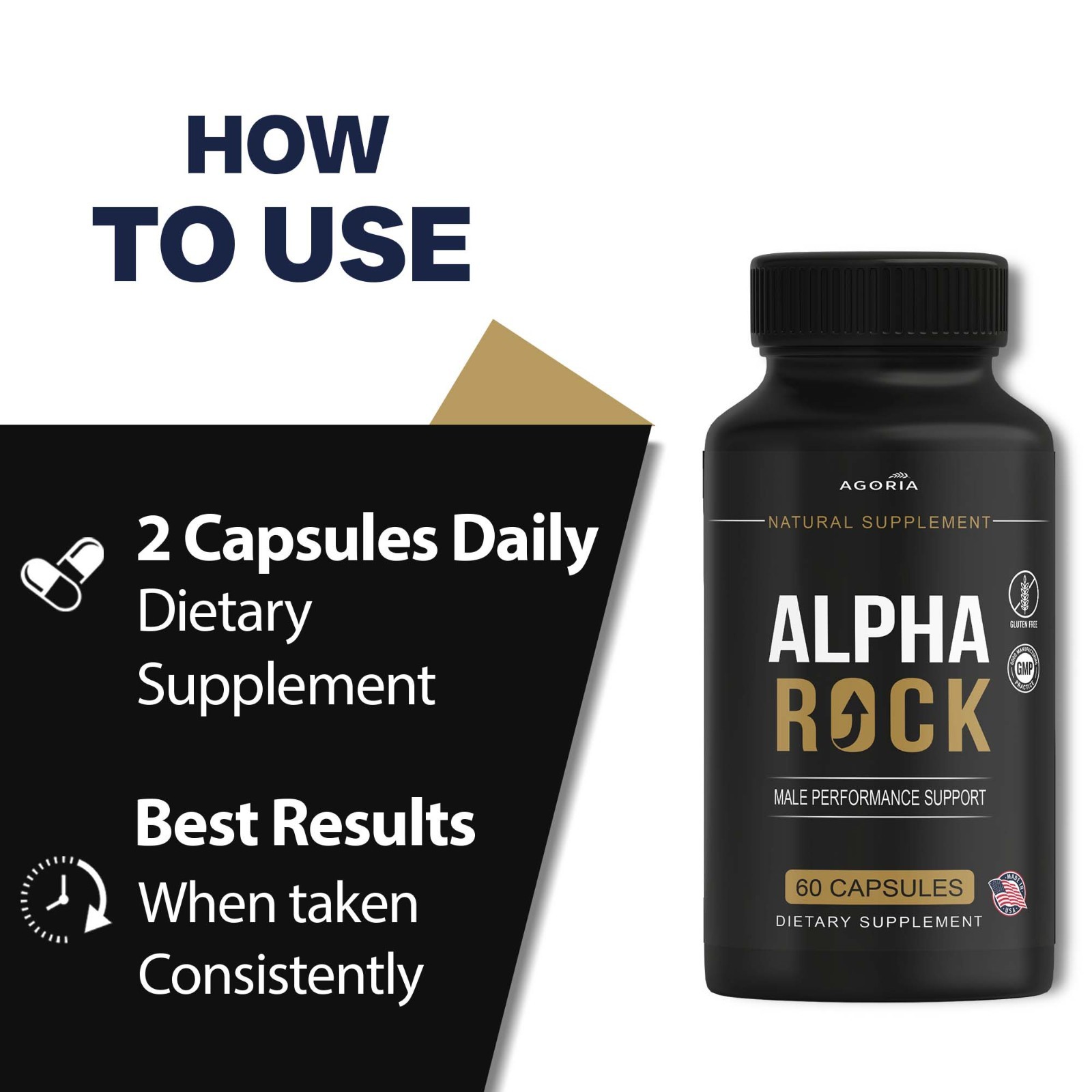 (5 Pack) Alpha Rock Advanced Male Healt Support VItamin AlphaRock Capsules