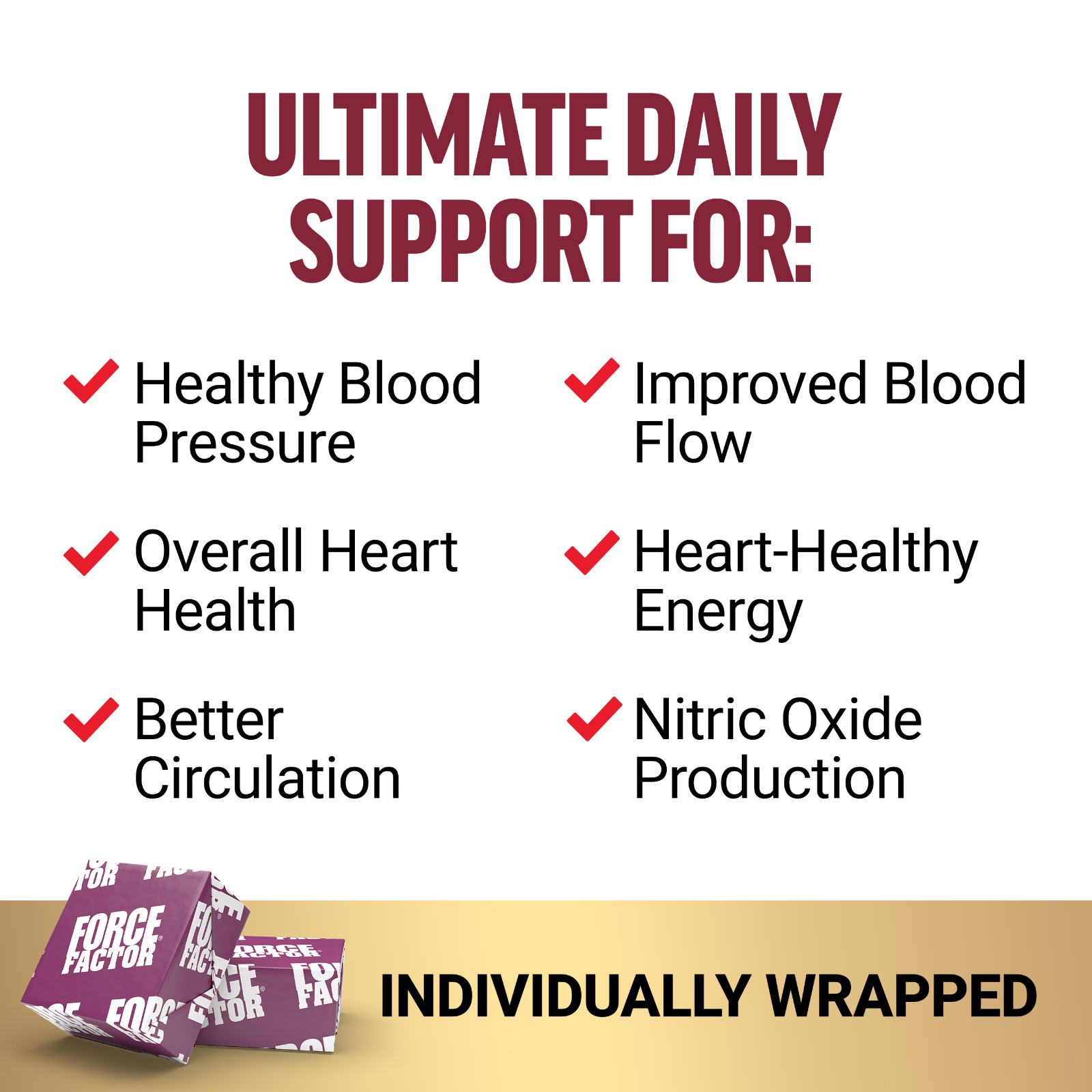 FORCE FACTOR Total Beets Ultimate Heart Health Blood Pressure Support Chews