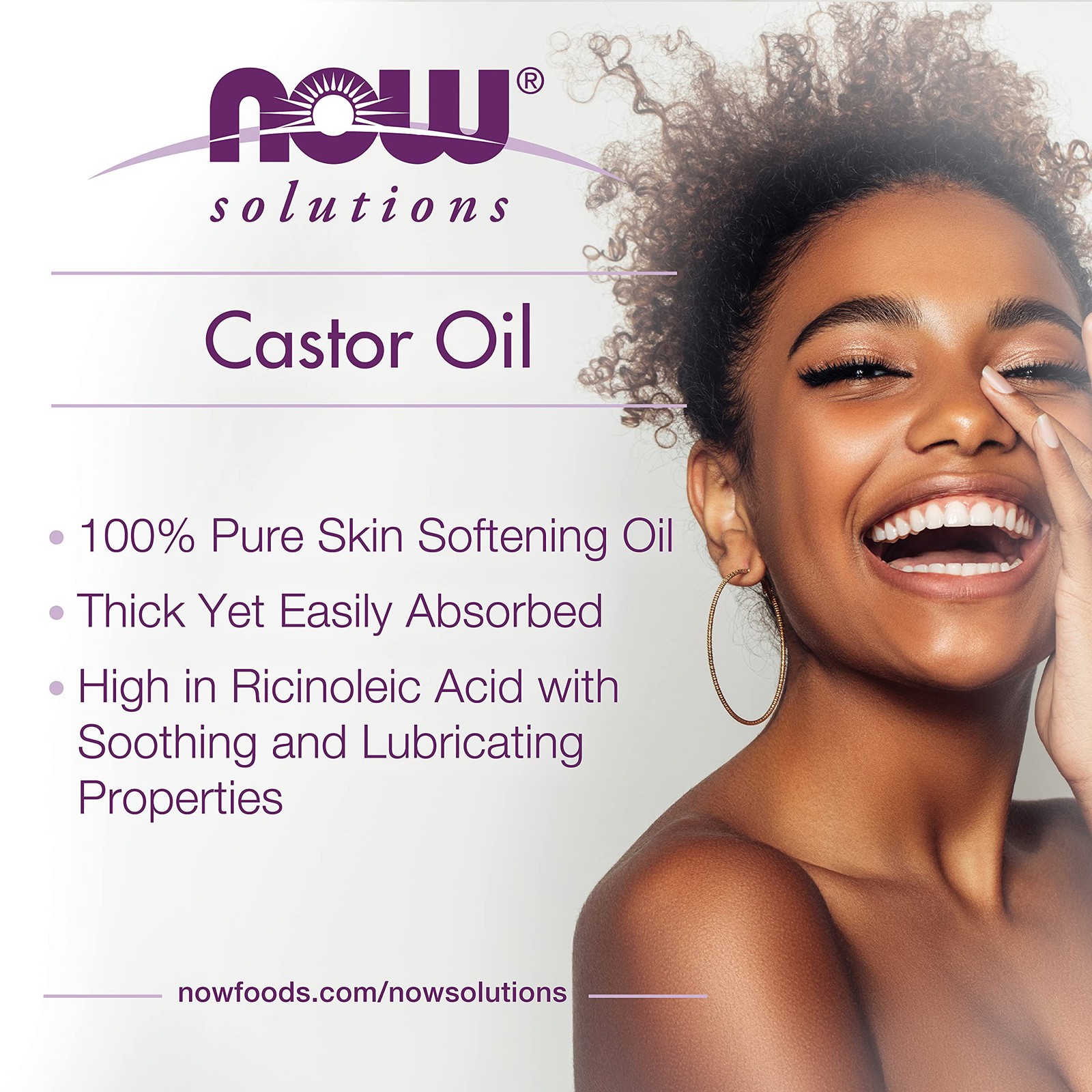 NOW Foods Solutions, Castor Oil, 100% Pure 16 Fl Oz (Pack of 1), Pale Yellow