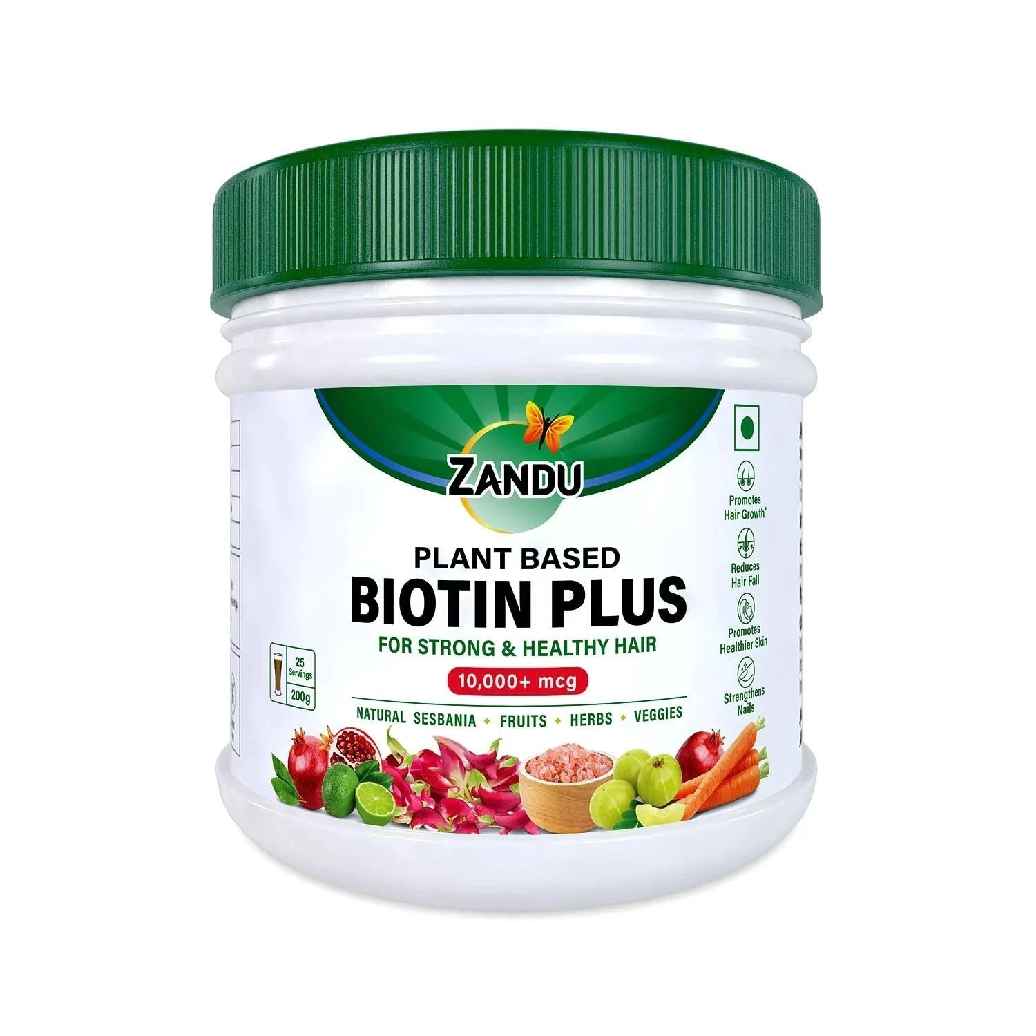 Zandu Plant Based Biotin Plus To Support For Strong & Healthy Hair-Pack of 200gm
