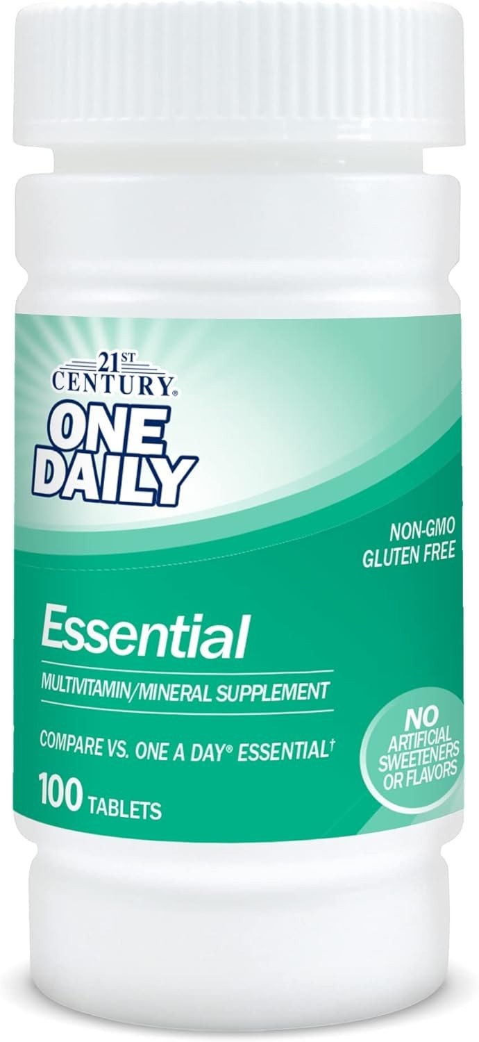 One Daily Essential Multivitamin Tablets, 100 Count – Gluten Free with Nutrients