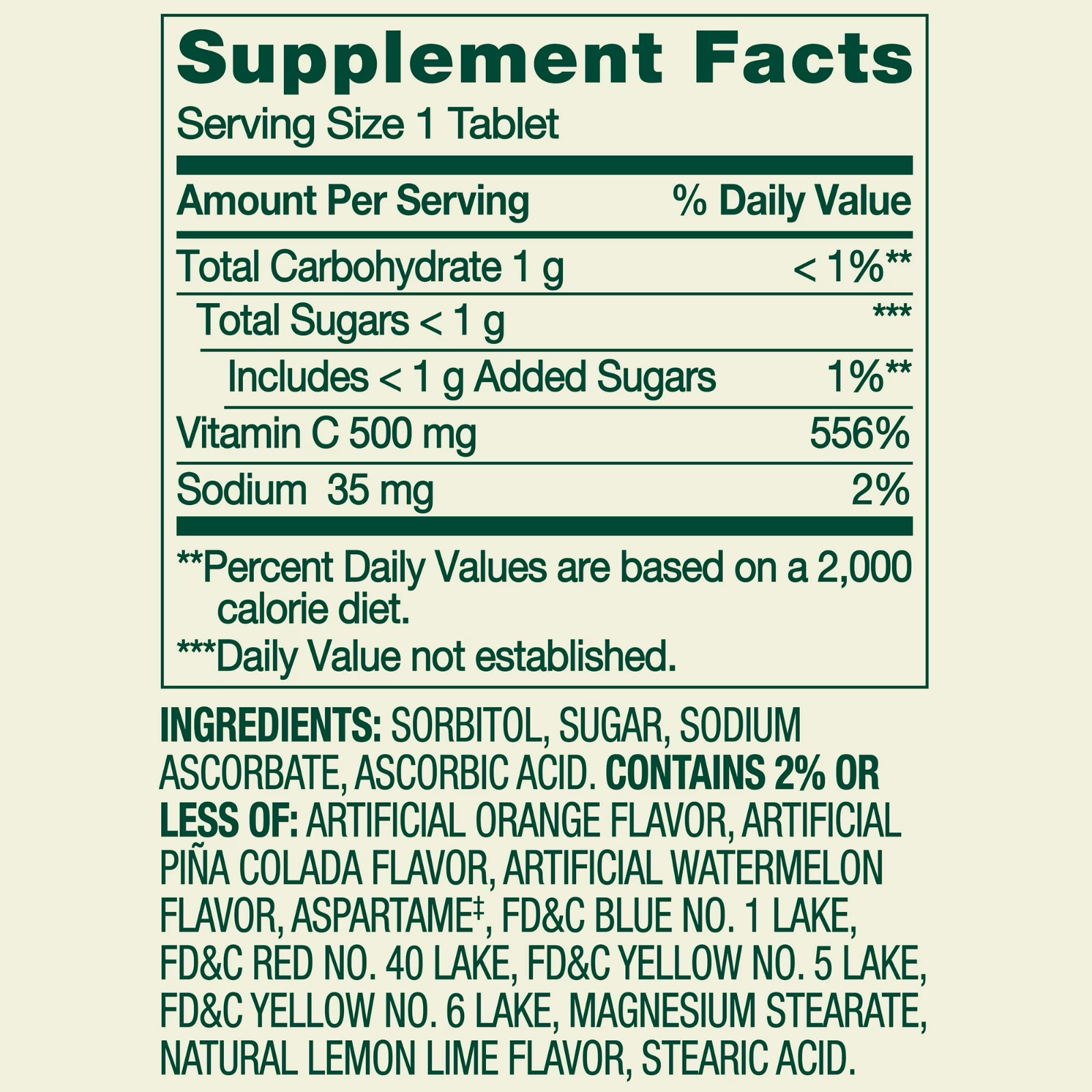 Spring Valley Vitamin C Chewable Tablets 500 mg, 200 Count – Immune Health