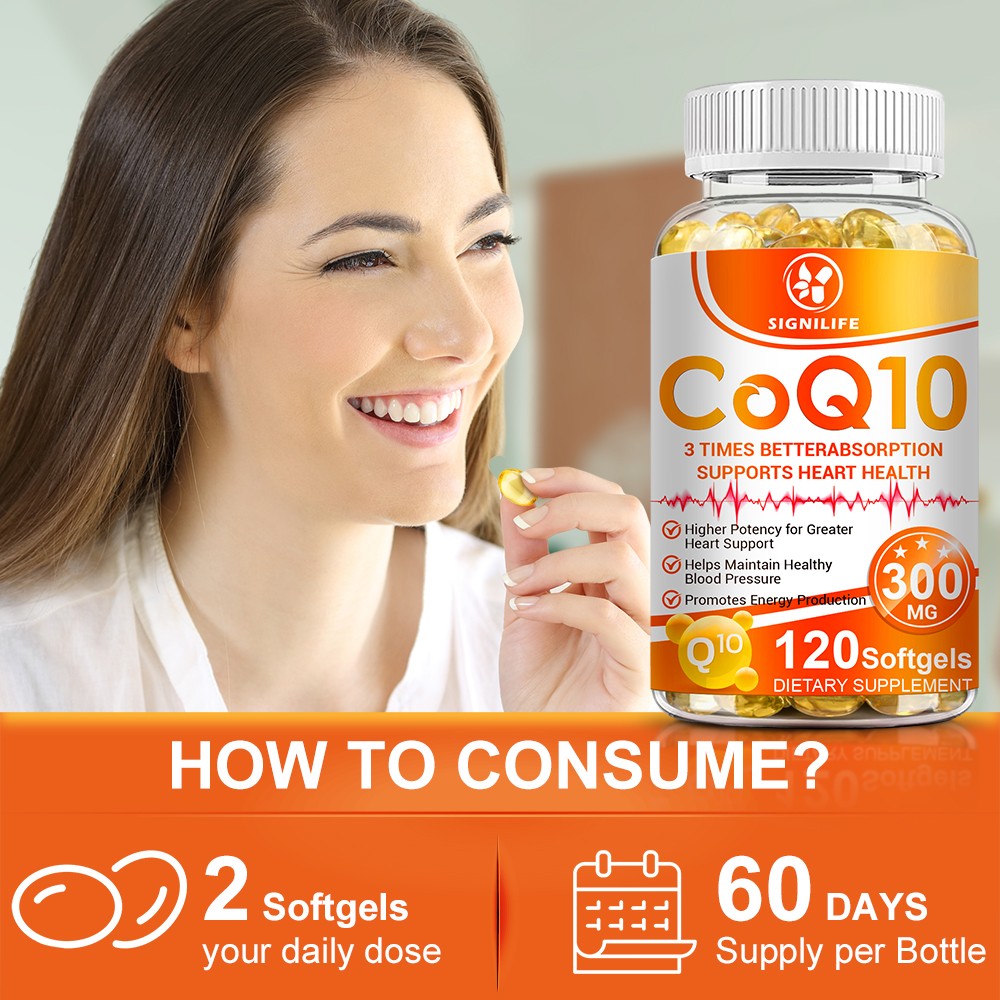 CoQ10 Coenzyme Q10 300mg 120 Capsules Heart Support NON GMO