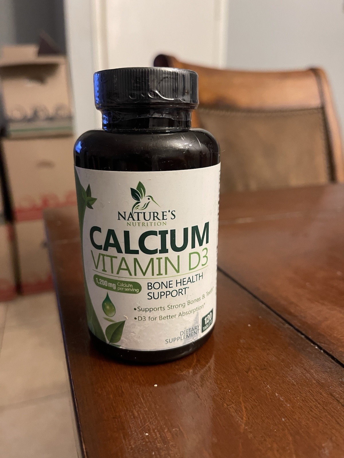 Nature’s Nutrition Calcium 1200mg w/Vitamin D3 120 Tablets EXPIRES 02/2027