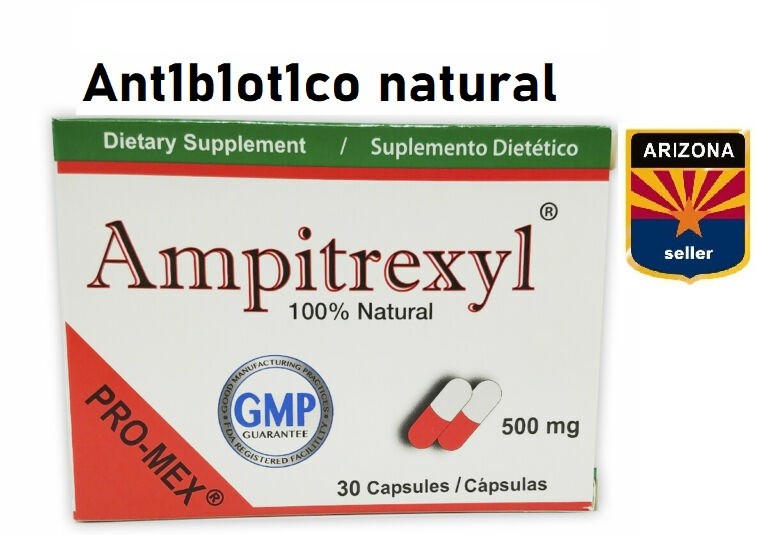 Promex Ampitrexyl 500mg Natural Antibiotic Capsules 30 Count AZ Seller mexican