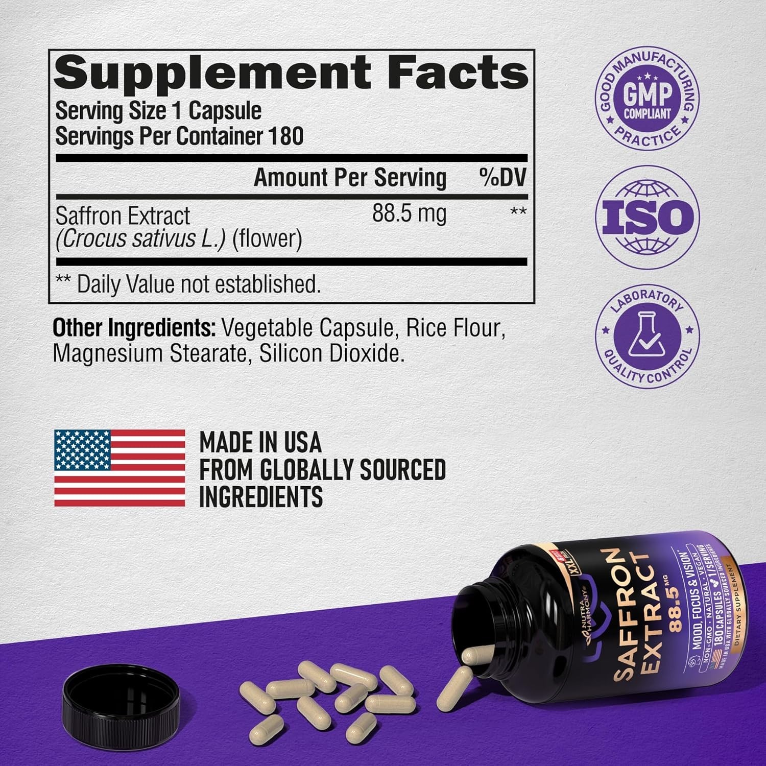 Korella Saffron Extract [88.5Mg] for Stress, Mood & Focus – Natural