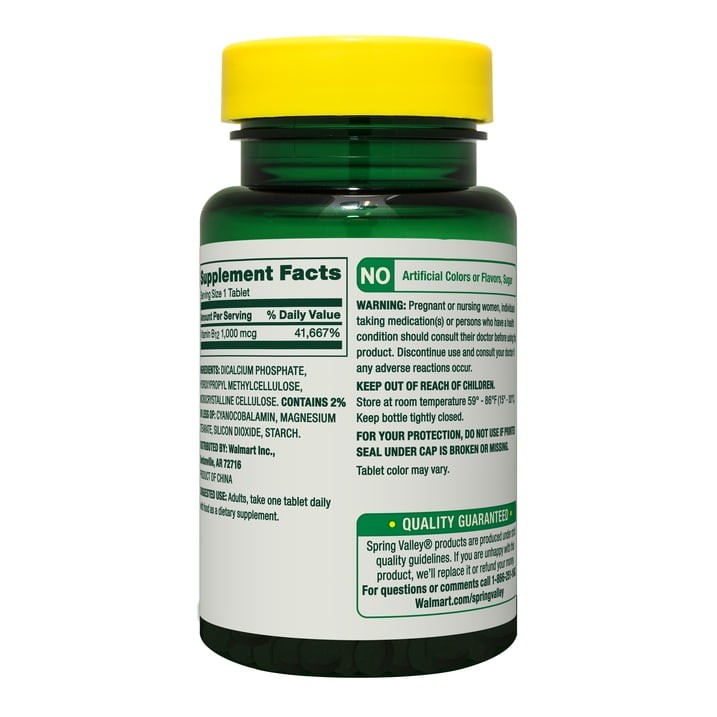 Spring Valley Vitamin B12 Timed-Release Tablets 1000 mcg, 300 Count