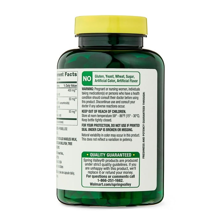 Spring Valley Turmeric Curcumin with Ginger 500 mg 180 Count