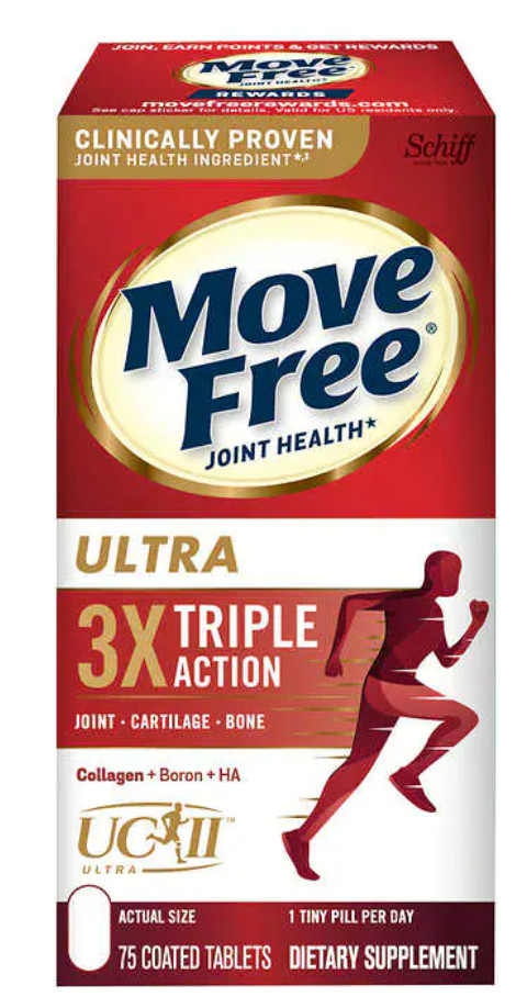 Schiff Move Free Ultra 3X Triple Action Joint Supplement, 75 Tablets NEW **