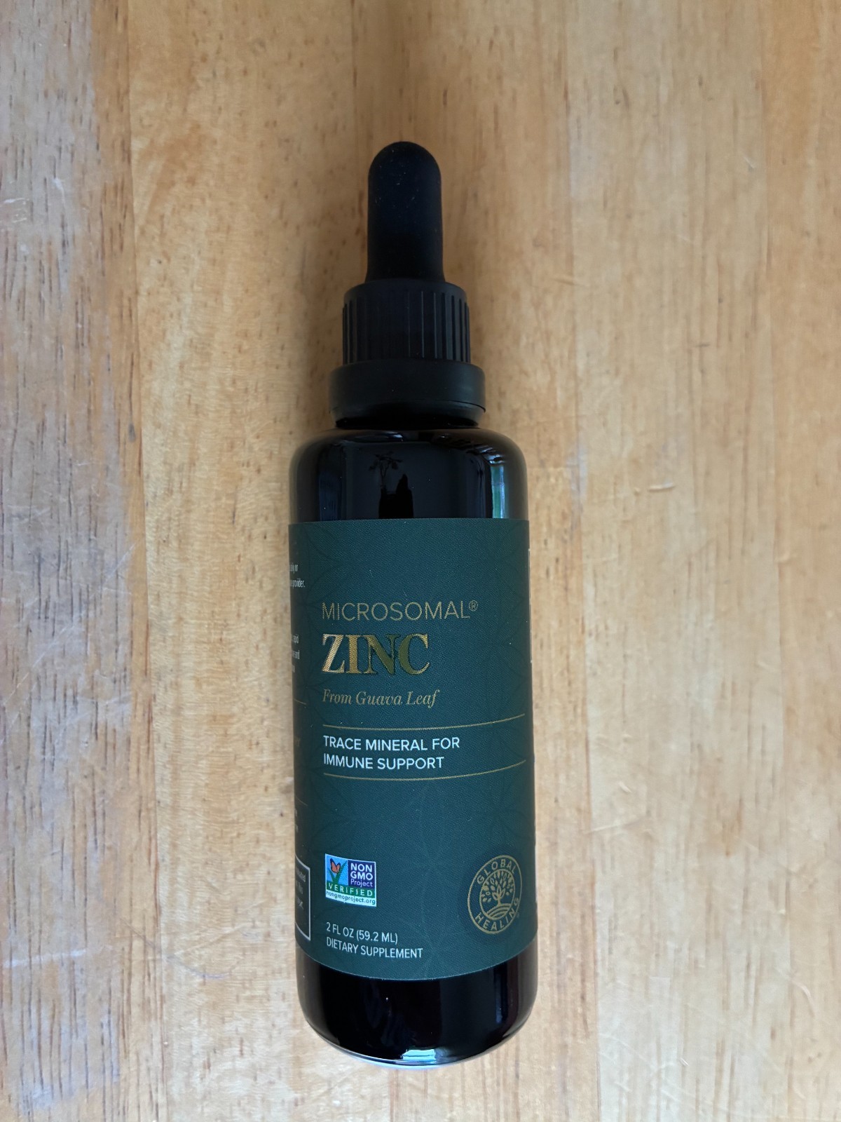 Global Healing Microsomal Organic Zinc Supplement Liquid Pure Drops USDA 2oz