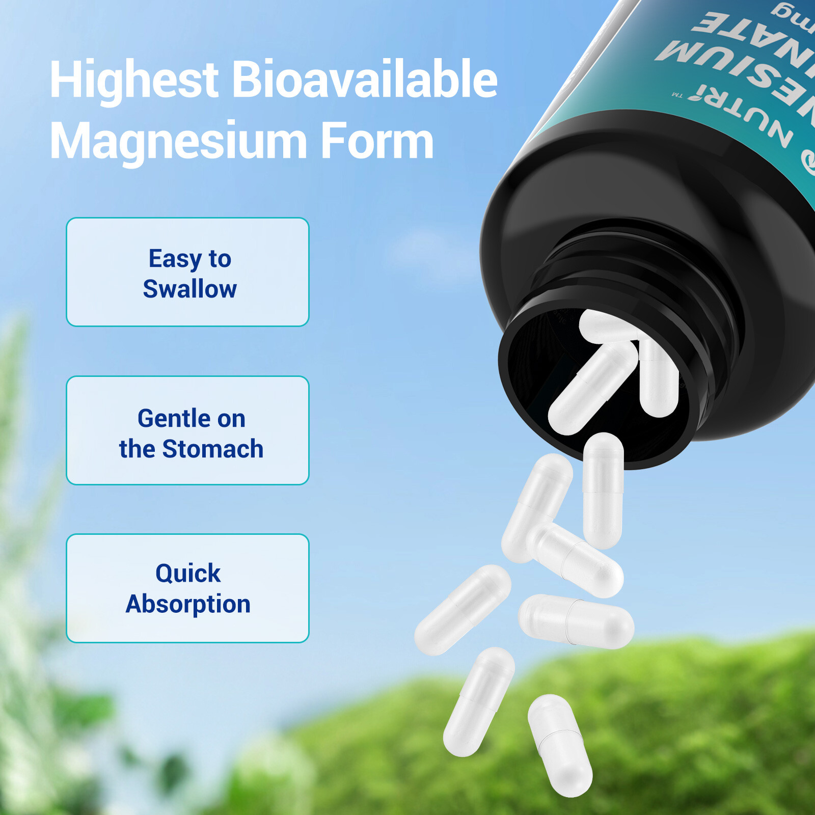 Magnesium Glycinate For Improved Sleep Stress Anxiety Relief 500mg Capsule LOT
