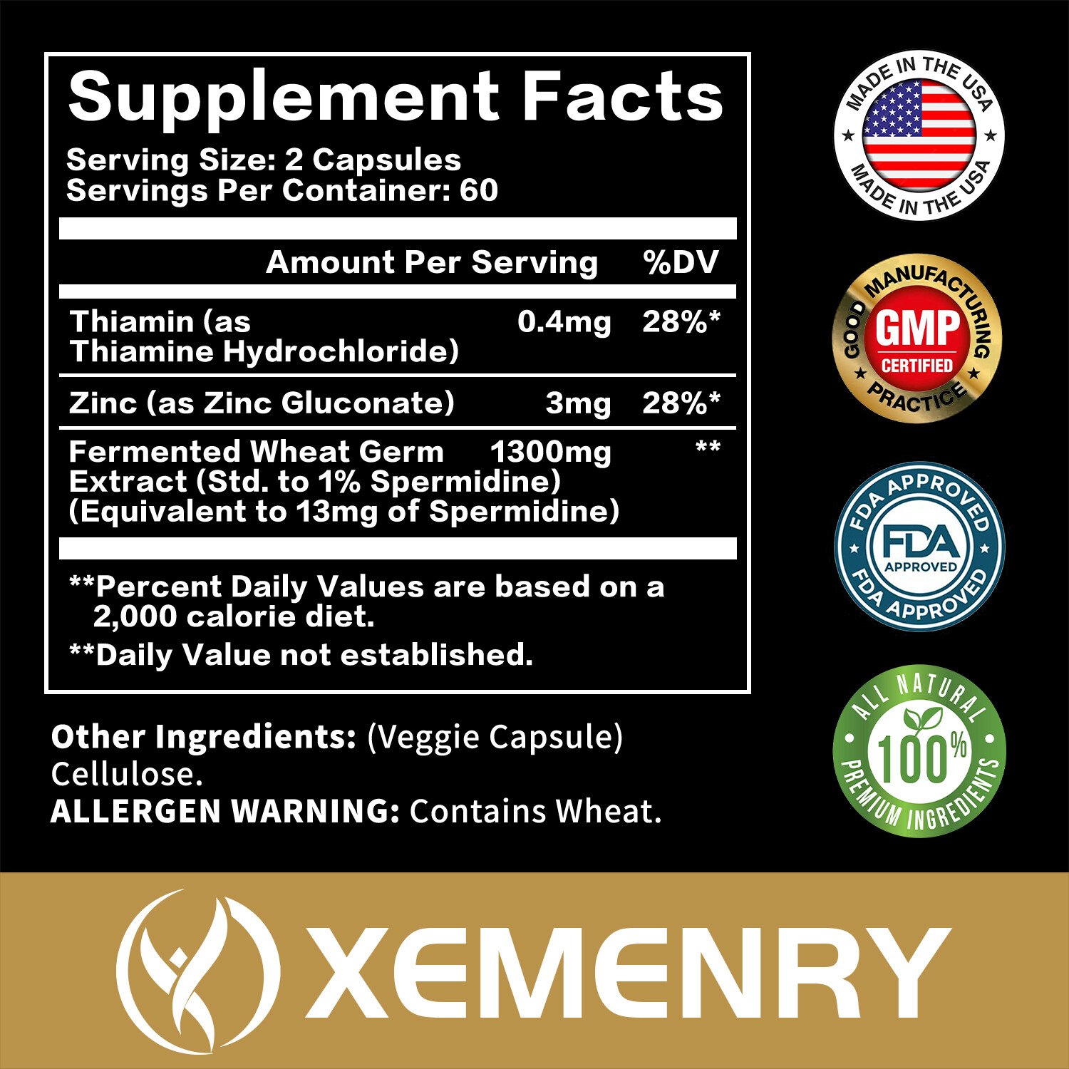 Fermented Wheat Germ Extract 1300mg – for Anti-Aging, Antioxidant, Cell Renewal