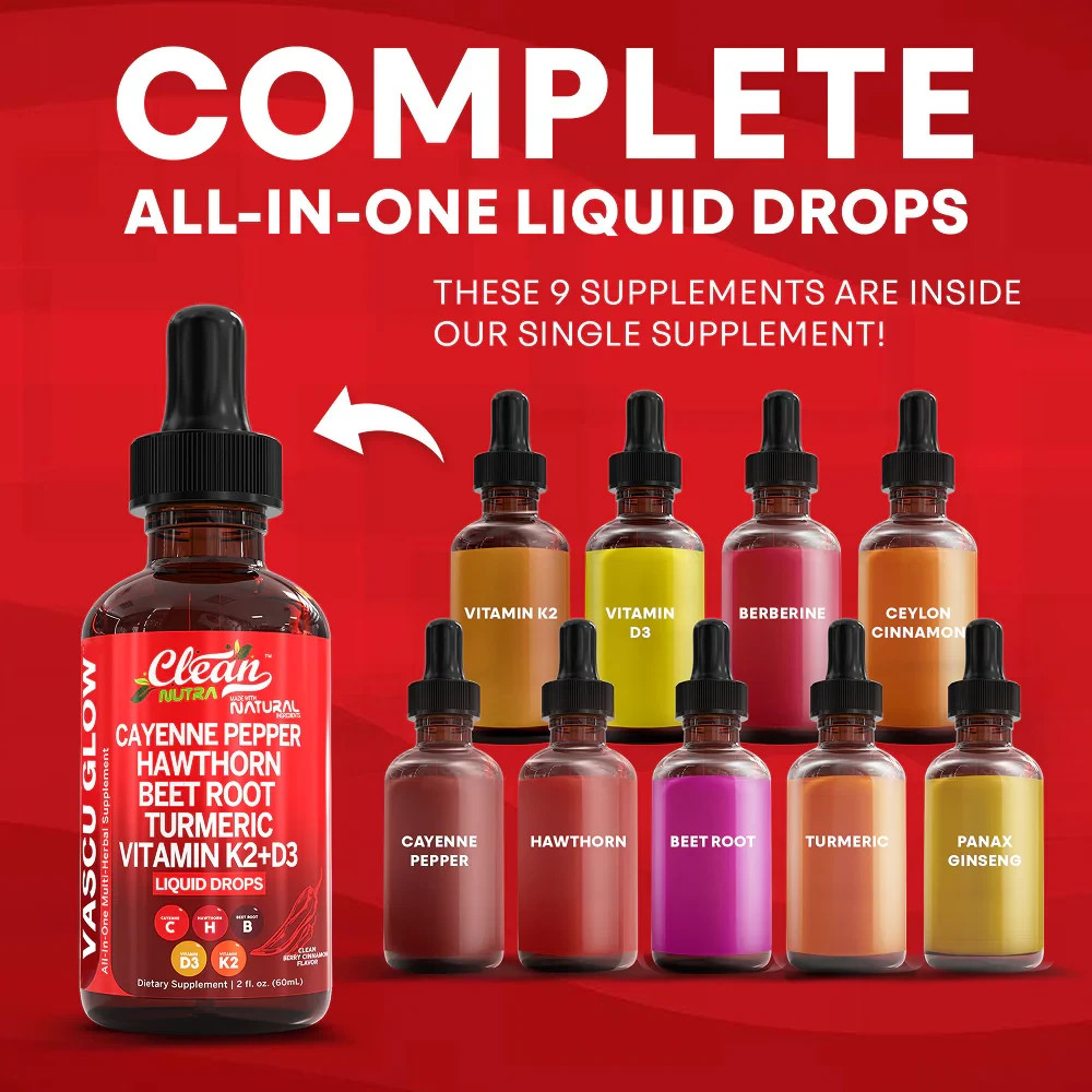 Clean Nutra Cayenne Pepper Supplement Liquid Drops + Hawthorn Berry