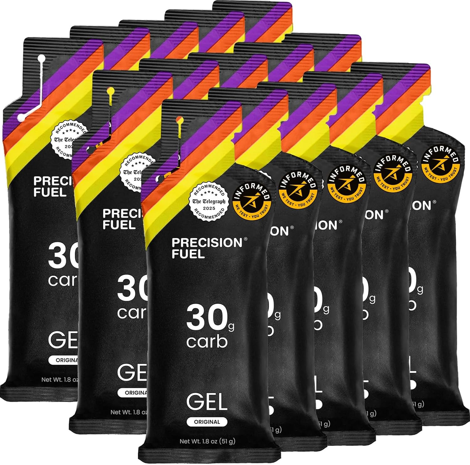 Precision Fuel PF30 Energy Gels – Mild, Neutral Flavour Running Gels for Enduran