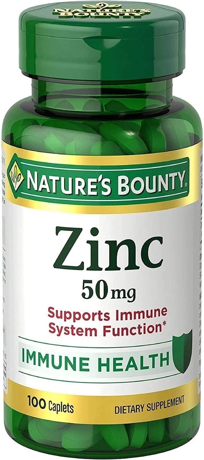 Zinc, Supports Immune System Function, Dietary Supplement, 50 Mg, Caplets, 100 C