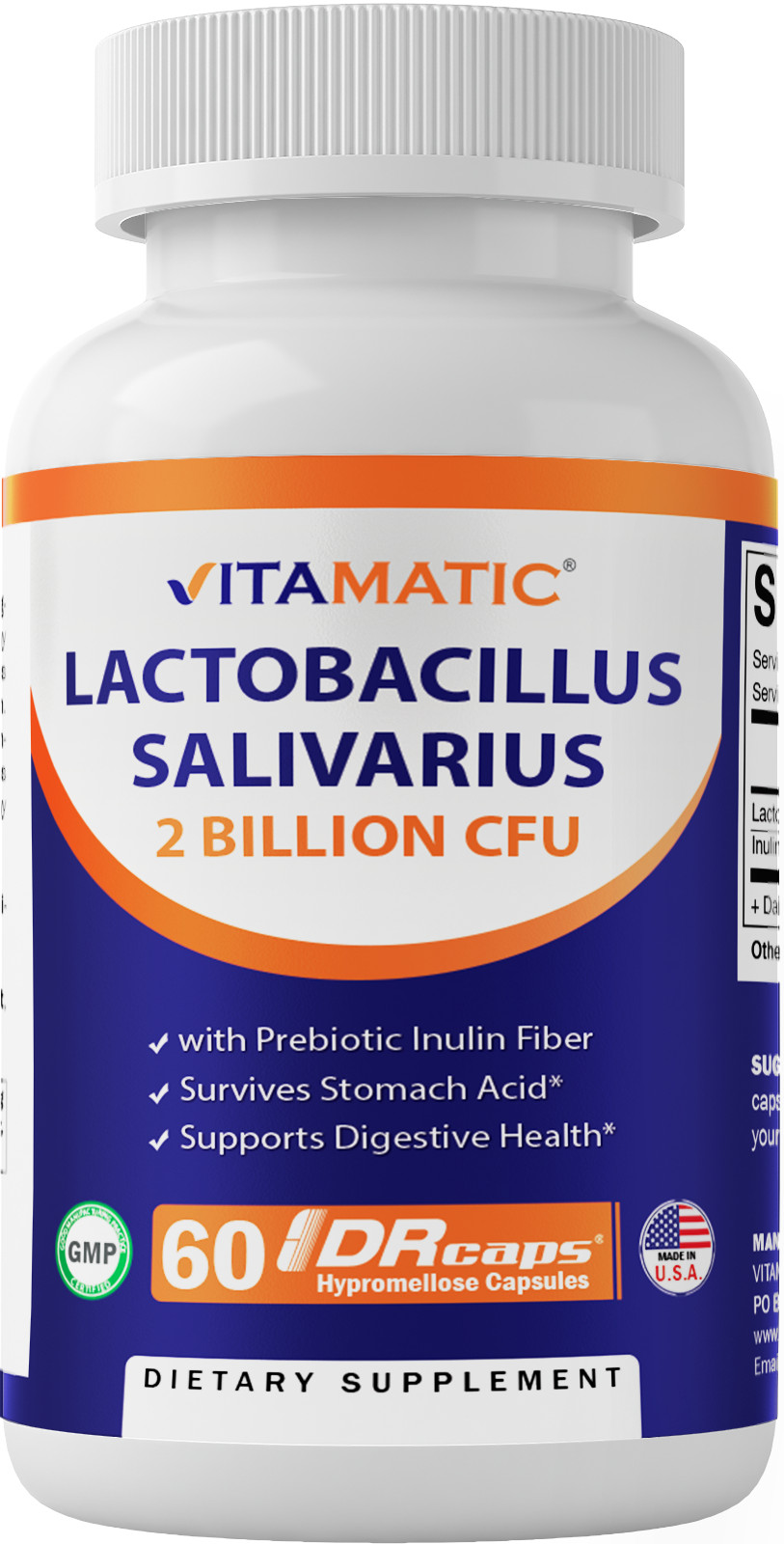 Vitamatic Lactobacillus Salivarius 2 Billion per DR Capsule – 60 Count