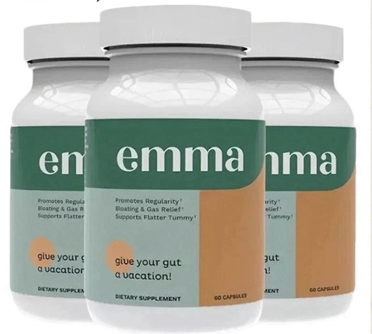 3 Pack Emma Gut Health Supplement 180 Capsules for Bloating Relief & Leaky Gut