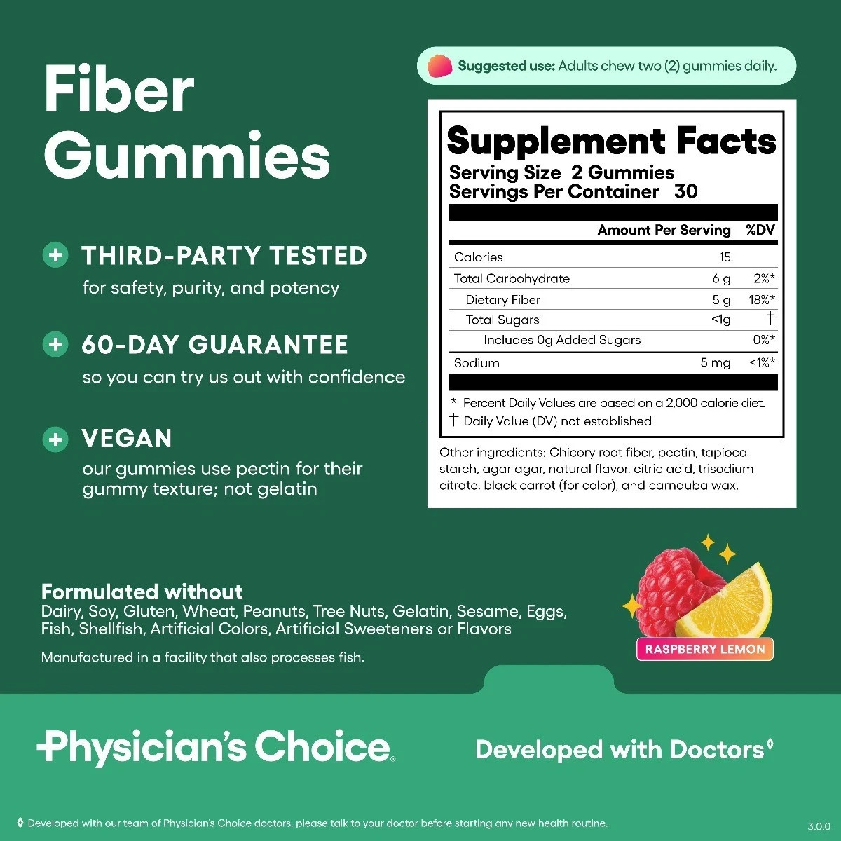 Daily Gut Health Fiber Gummies | 5g Prebiotic, Sugar-Free