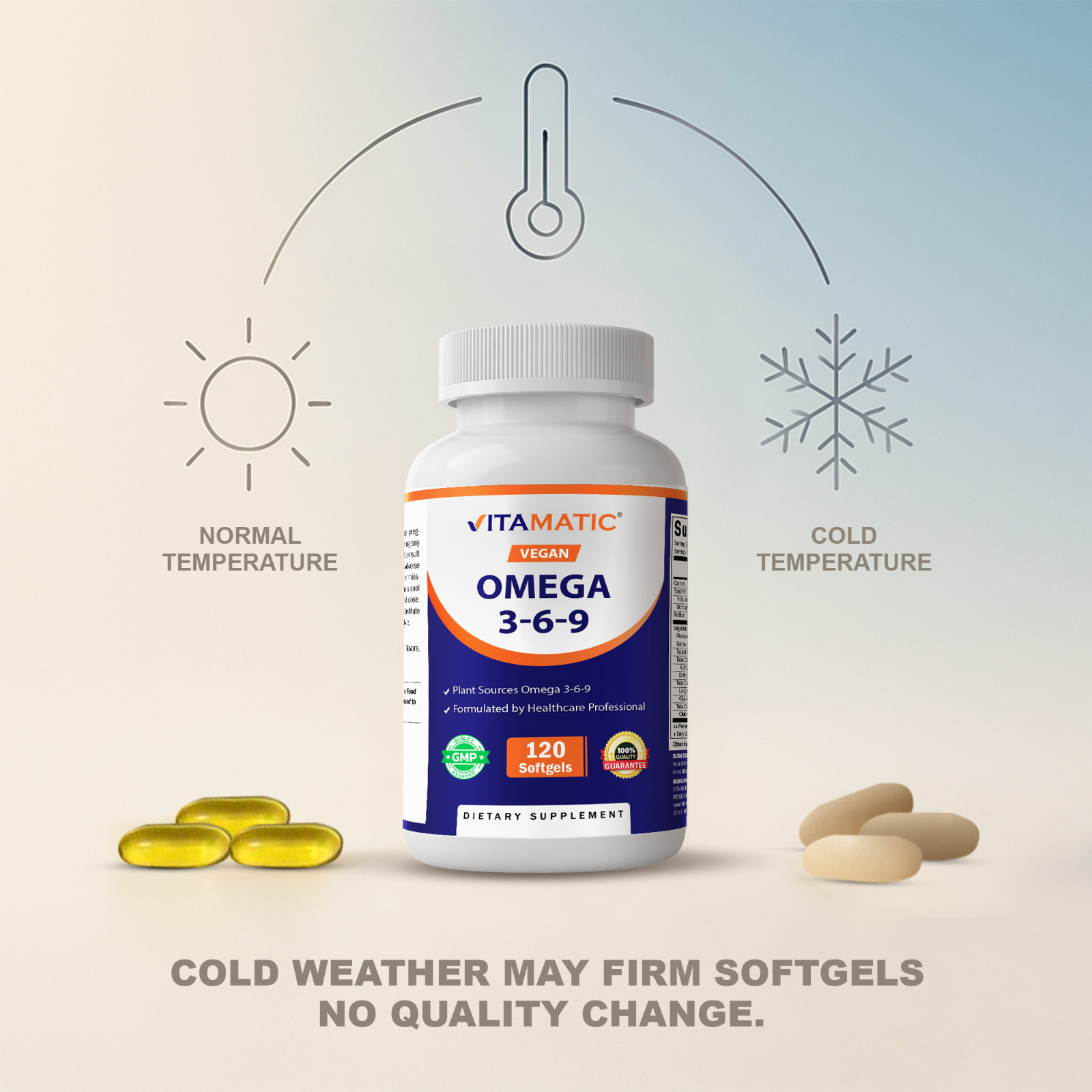 Vitamatic Vegan Omega 3-6-9 Complex 1250mg – 120 Softgels
