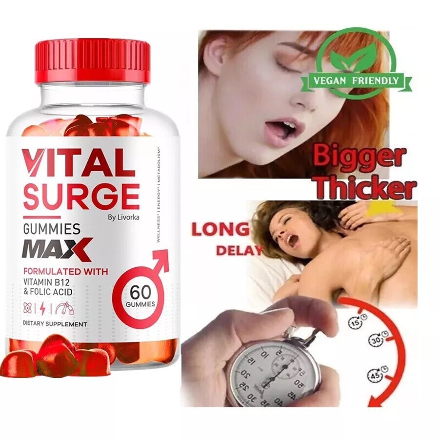 -Vital Surge Male Gummies, Maximum Strength Vital Surge Advanced Formula 60 PCS