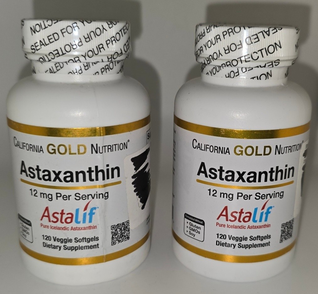 2 Pack California Gold Nutrition Astaxanthin AstaLif 12mg 120 Ct Ea Exp 01/27
