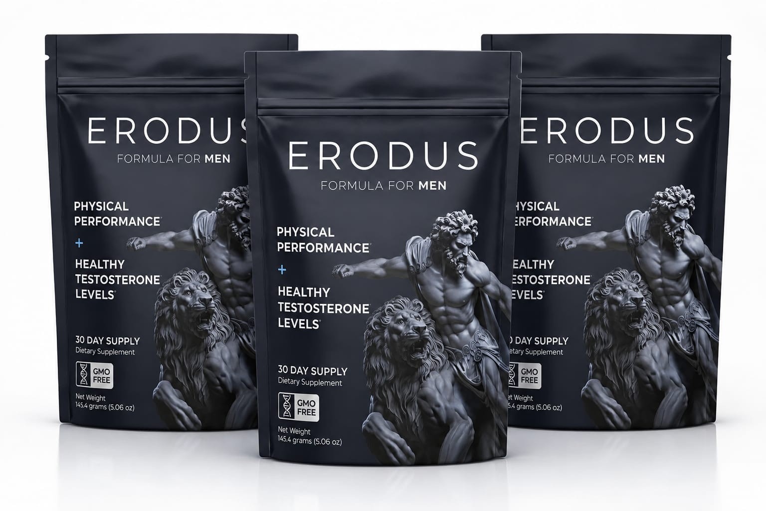 3x ERODUS Men Herbal Supplement Powder Ashwagandha Energy Vitality Support
