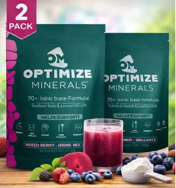 2PCS Optimize Minerals Multi – Mineral Daily Powder – Gluten Free / 30 Servings