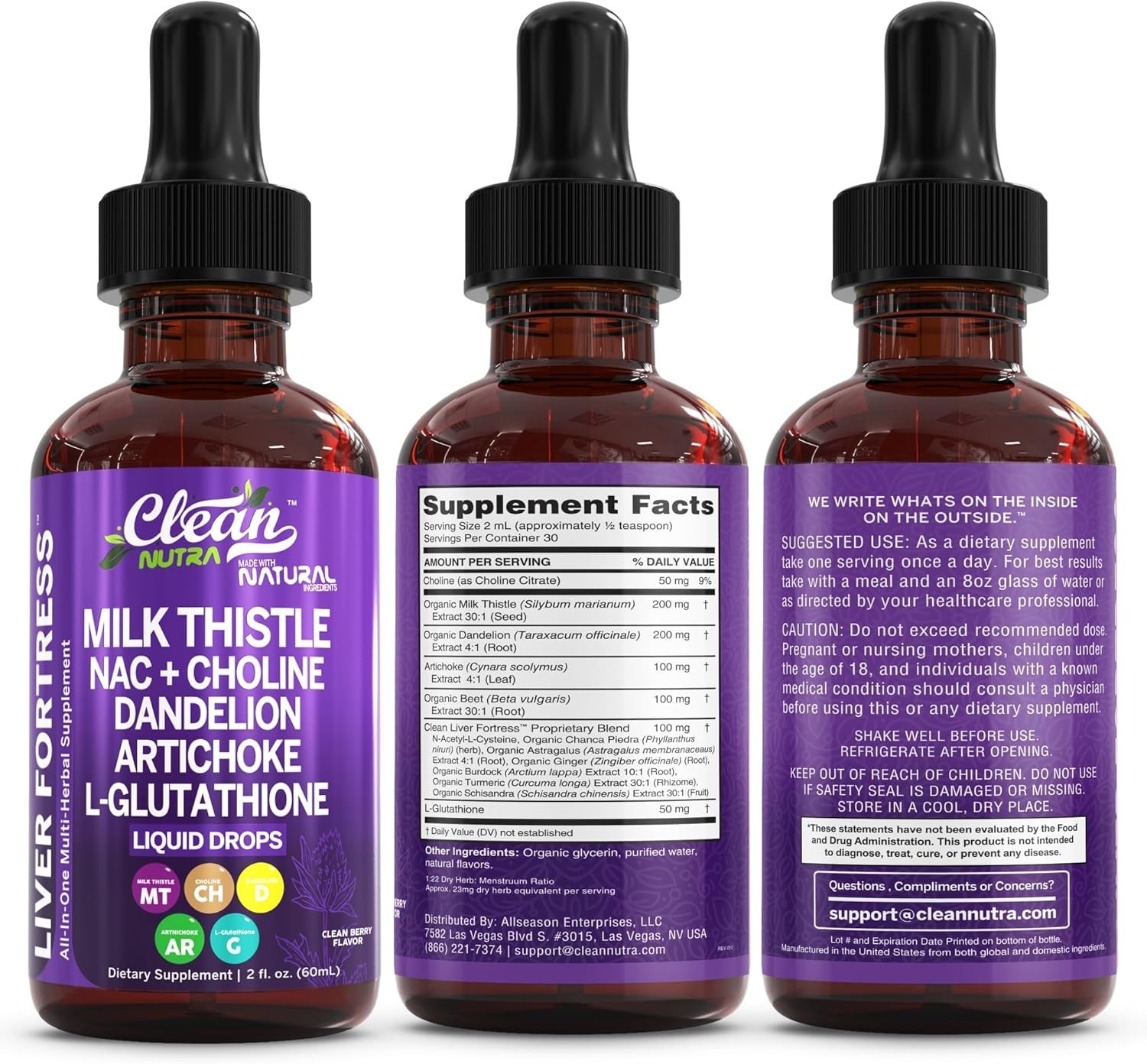 All-In-One Liver Support Supplement with Milk Thistle & N-Acetyl Cysteine Drops