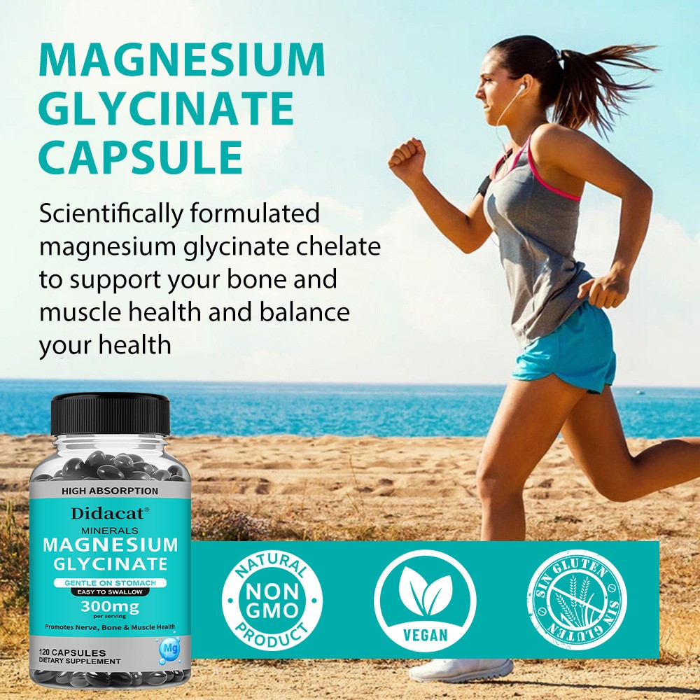 Magnesium 30/60/120 Capsules – glycinate 300mg – Metabolism, Fatigue