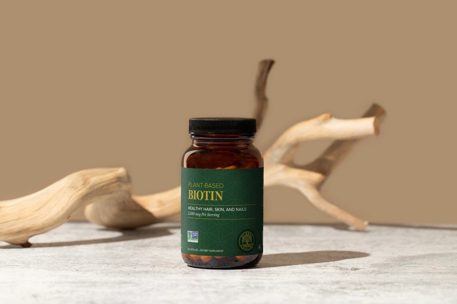 Global Healing Biotin 2500mcg, Organic Extract – 60 Capsules 100%Authentic