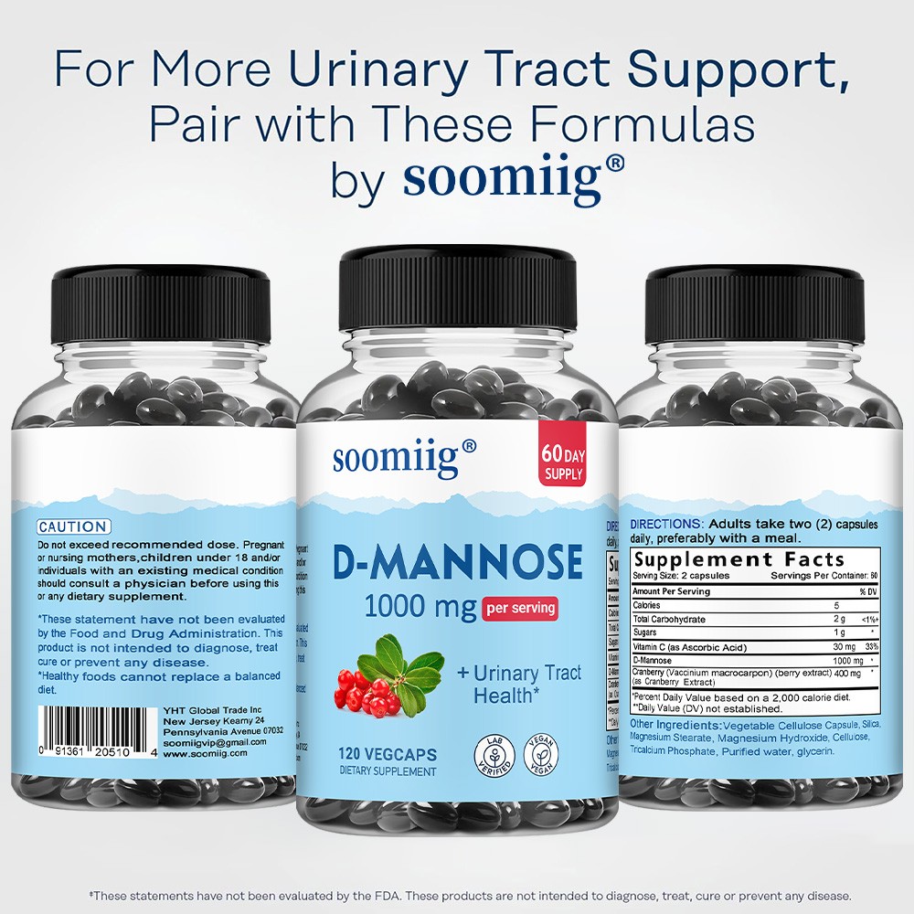 D-Mannose – 30/60/120 Capsules – 1000mg – for Kidney Function – Vegan
