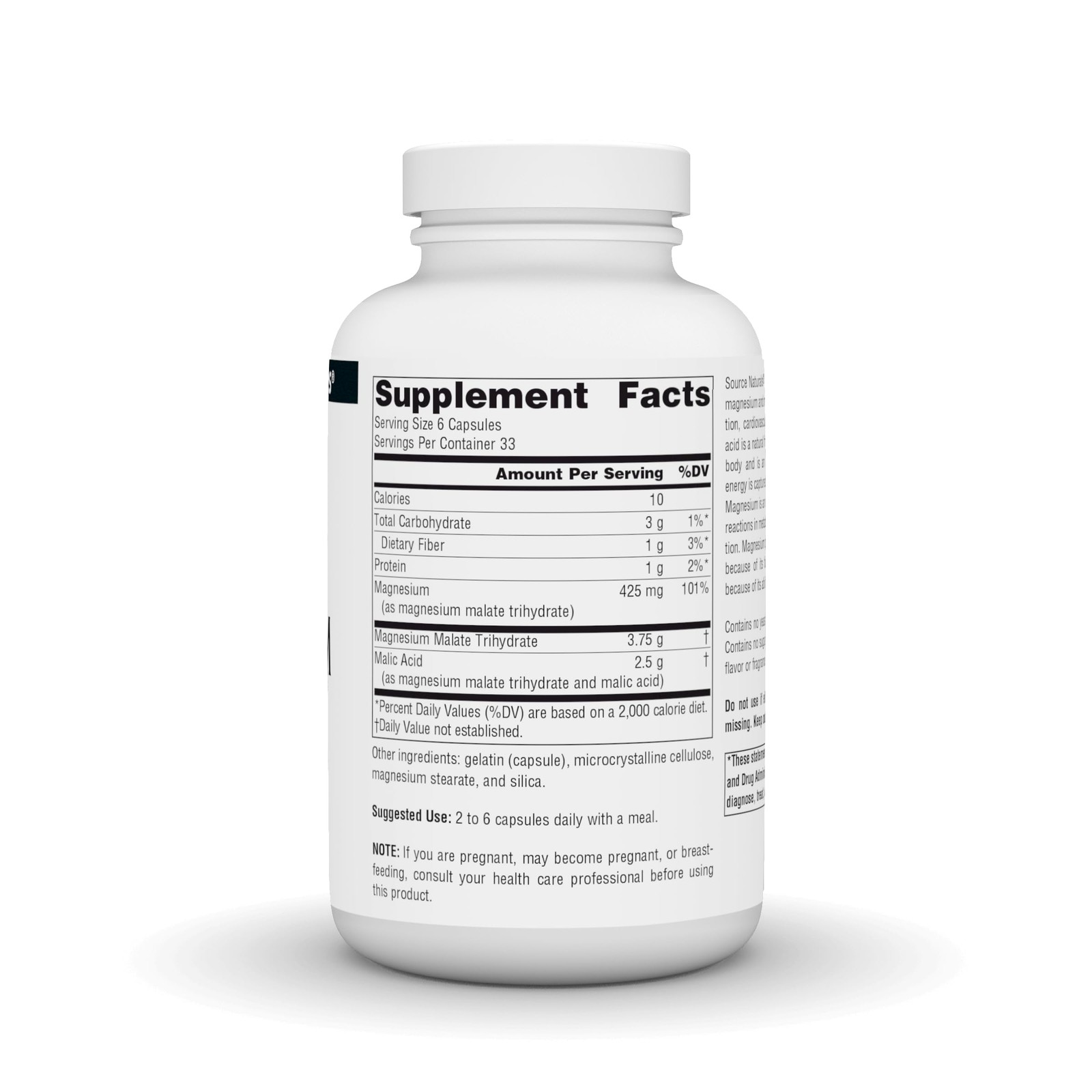 Source Naturals Magnesium Malate, Supports Muscles and 200 Count (Pack of 1)
