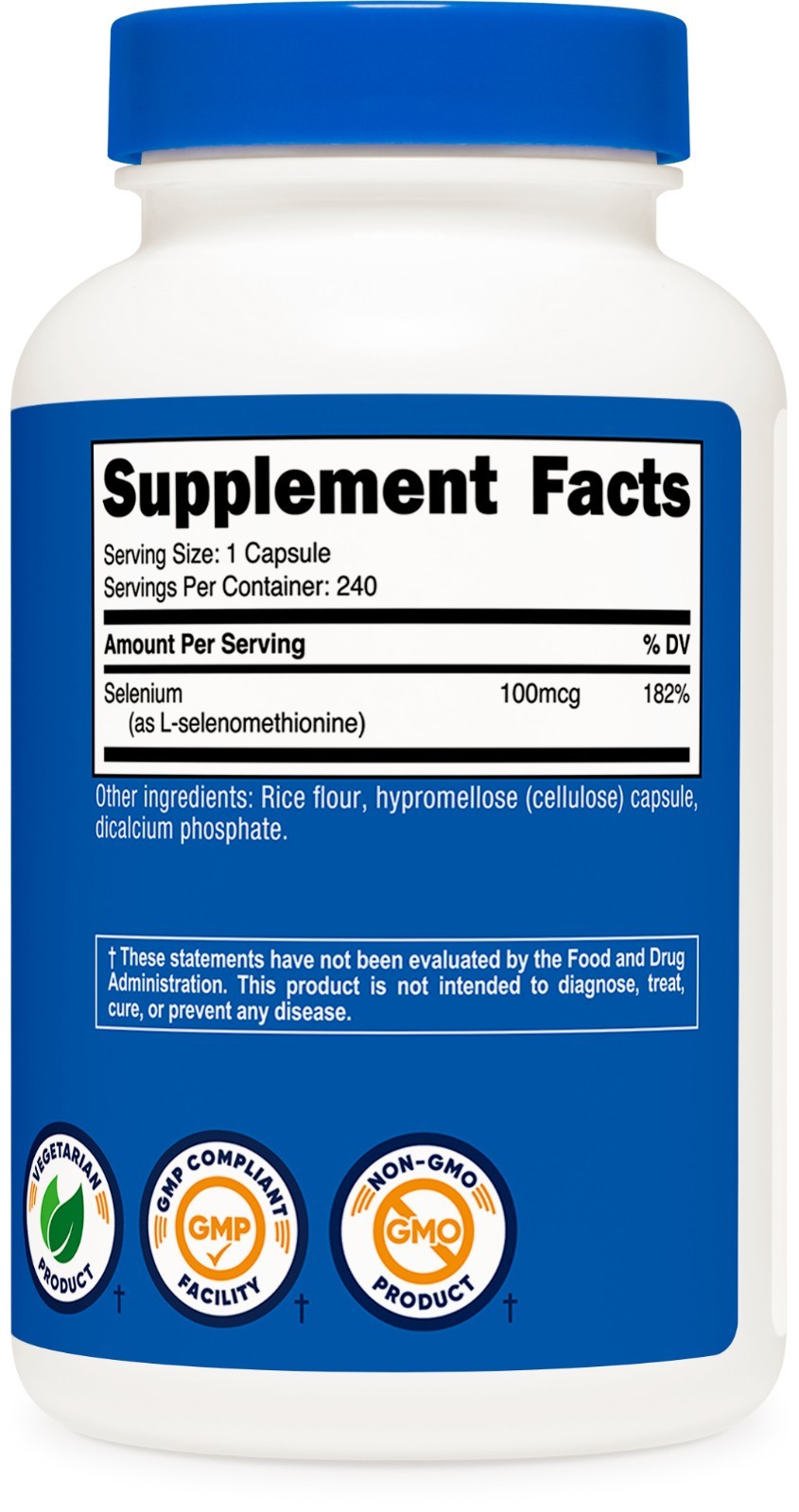 Nutricost Selenium 100mcg, 240 Vegetarian Capsules