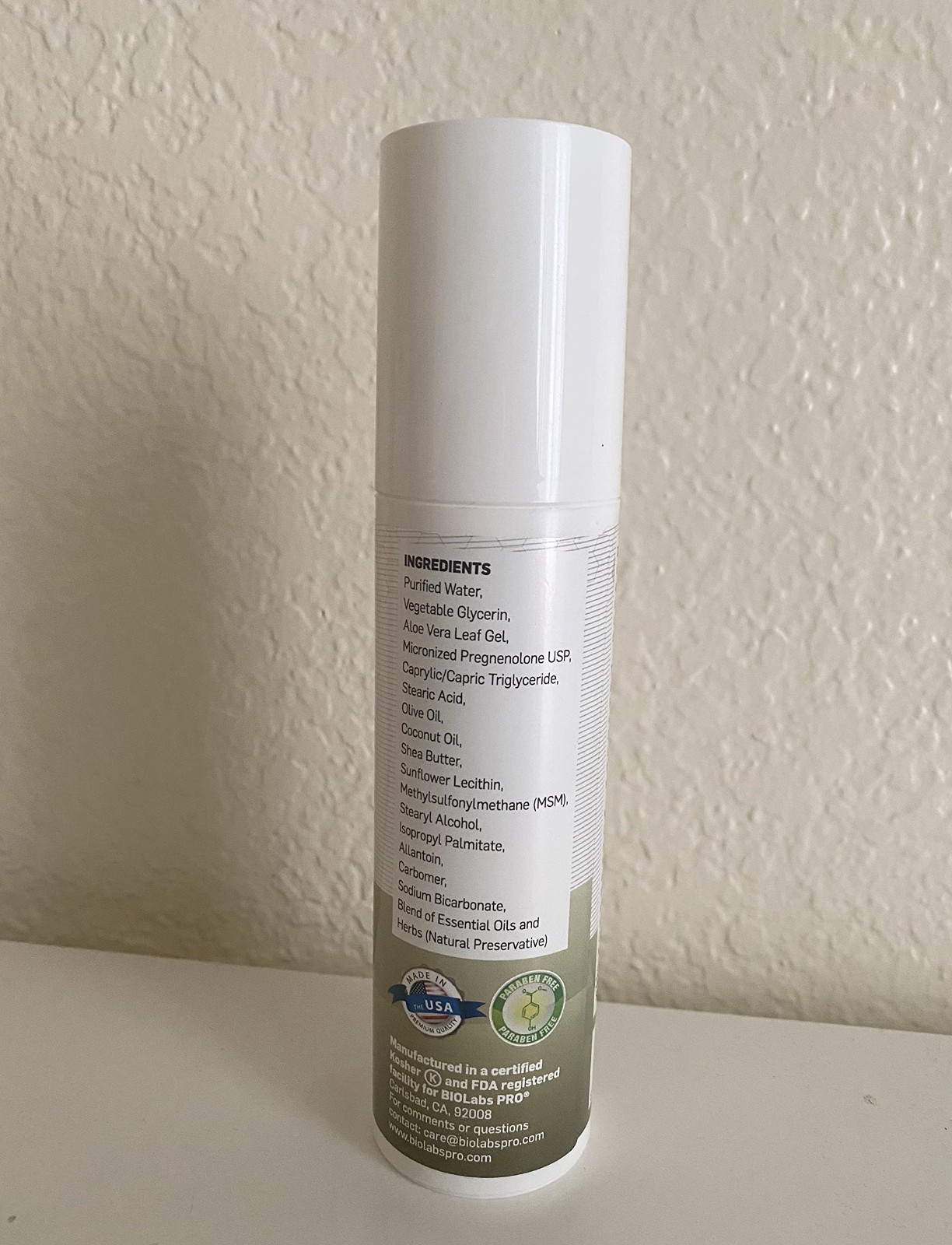 Natural Bioidentical Pregnenolone 2.5% Maximum Strength – 3oz Unscented, 2-Month