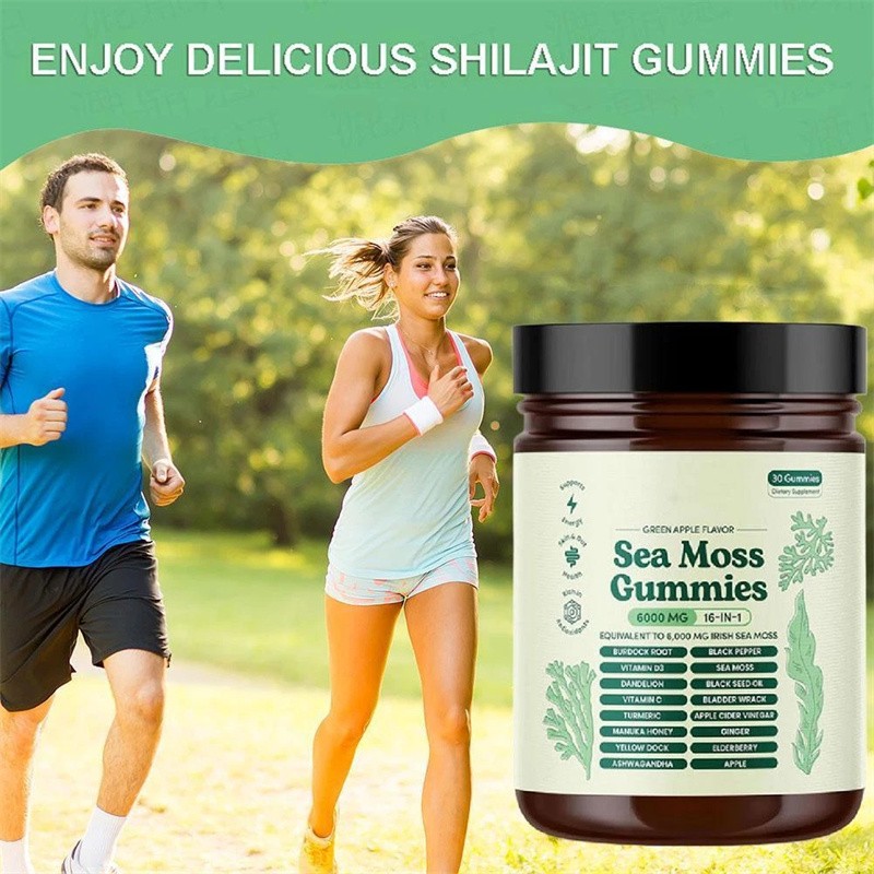 Quality 16 in 1 Organic Sea Moss Gummy | Irishmoss Extract 6000Mg | Green Apple