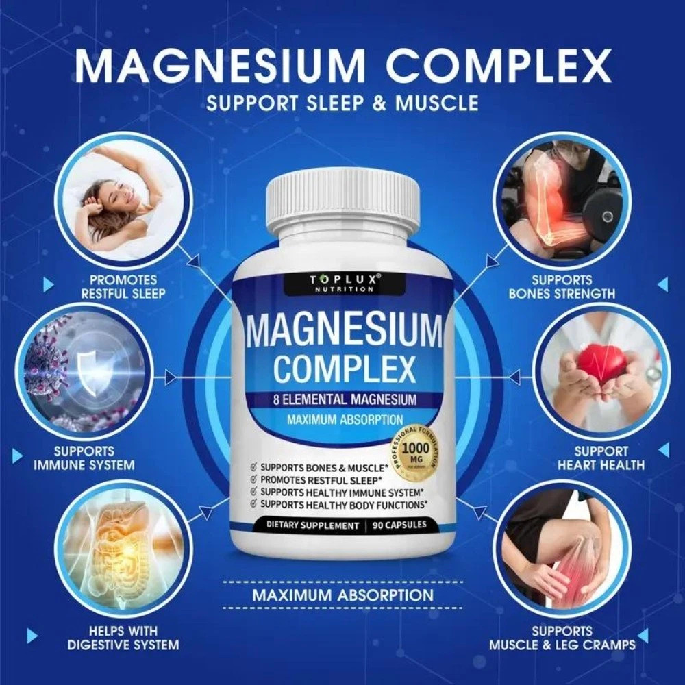 2bottles of magnesium complex 8essential magnesium supplements for fast delivery