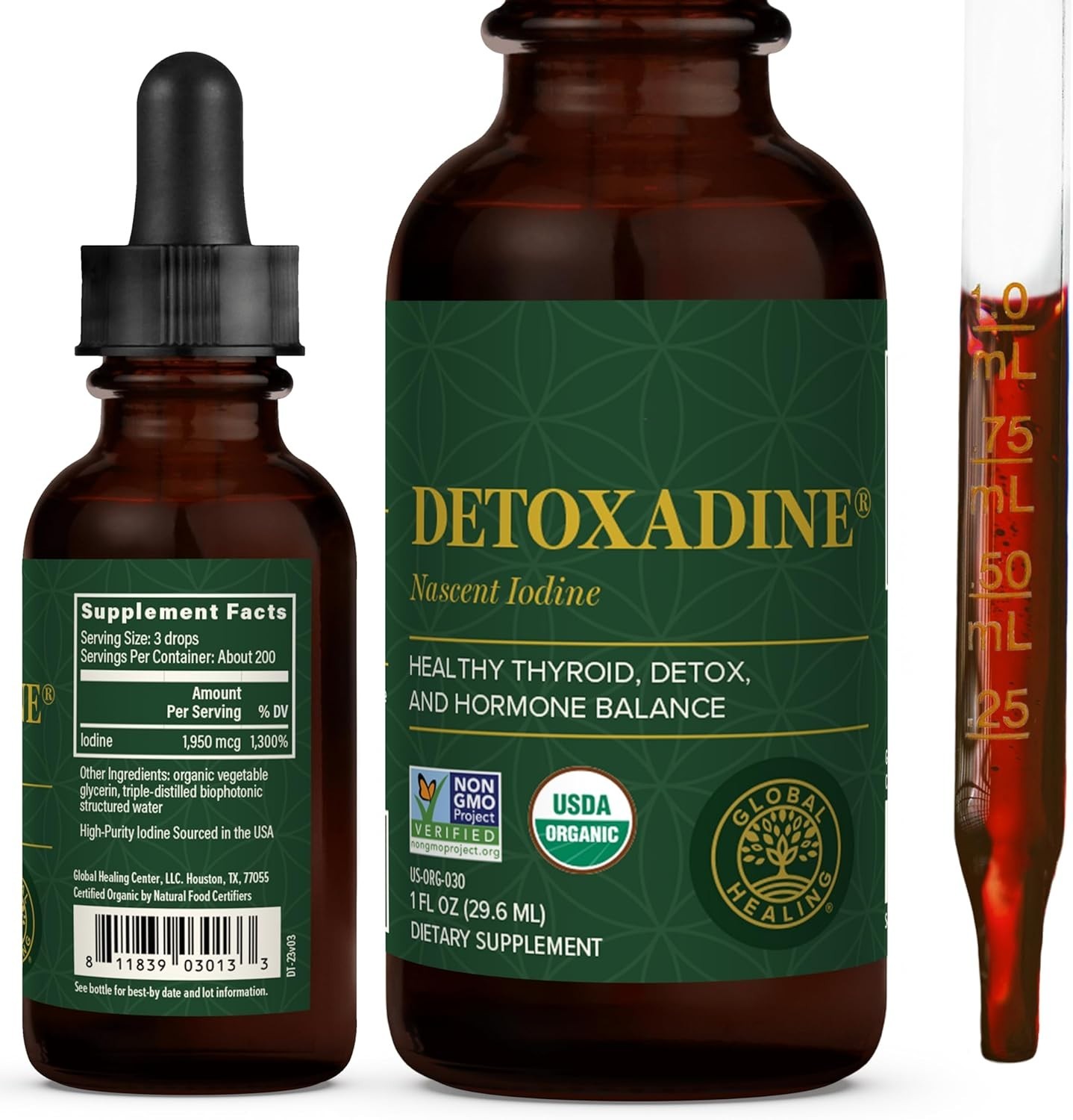 Global Healing Detoxadine Organic Liquid 1oz EXP 11/27