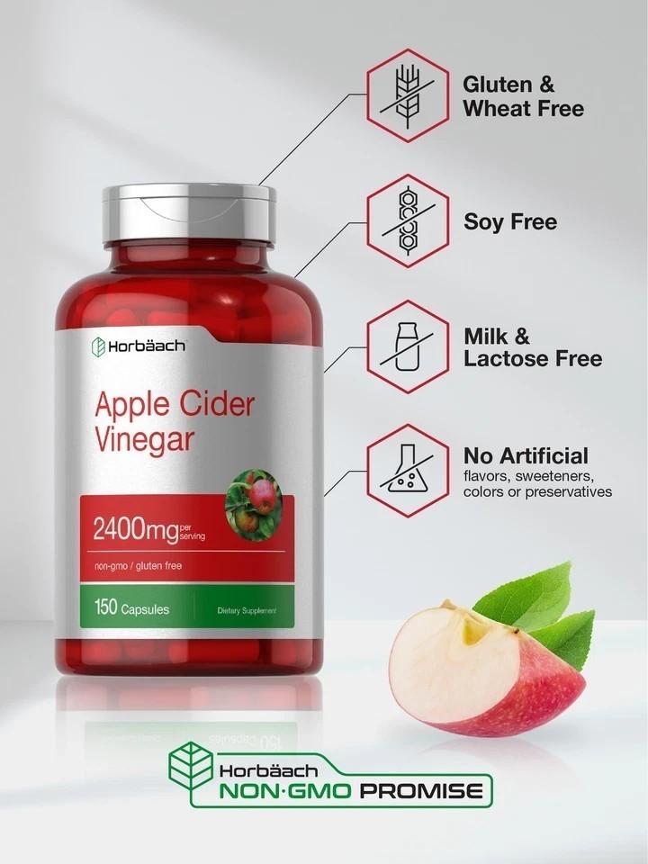 LUXRY Apple Cider Vinegar Capsules | 2400mg | 150 Count | Non-GMO | by Horbaach