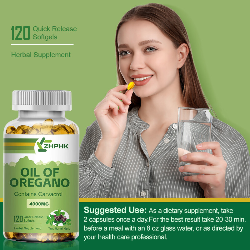 120pcs Oil of Oregano – Carvacrol, Support Digestive, Respiratory, Joint Health