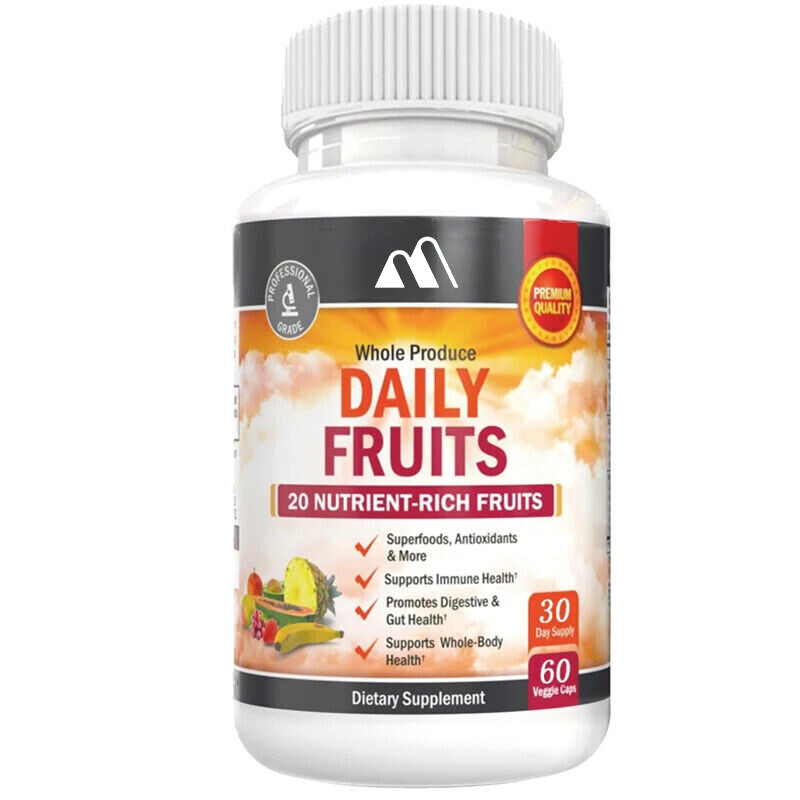 47 Types of Fruits, Multiple Vitamins and Minerals 60 Vegetarian Capsules