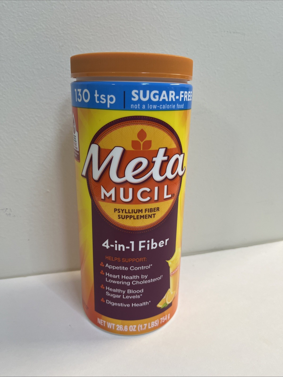 Metamucil Sugar Free Orange 4 In 1 Psyllium Fiber Supplement 26.6 OZ EXP 11/2028