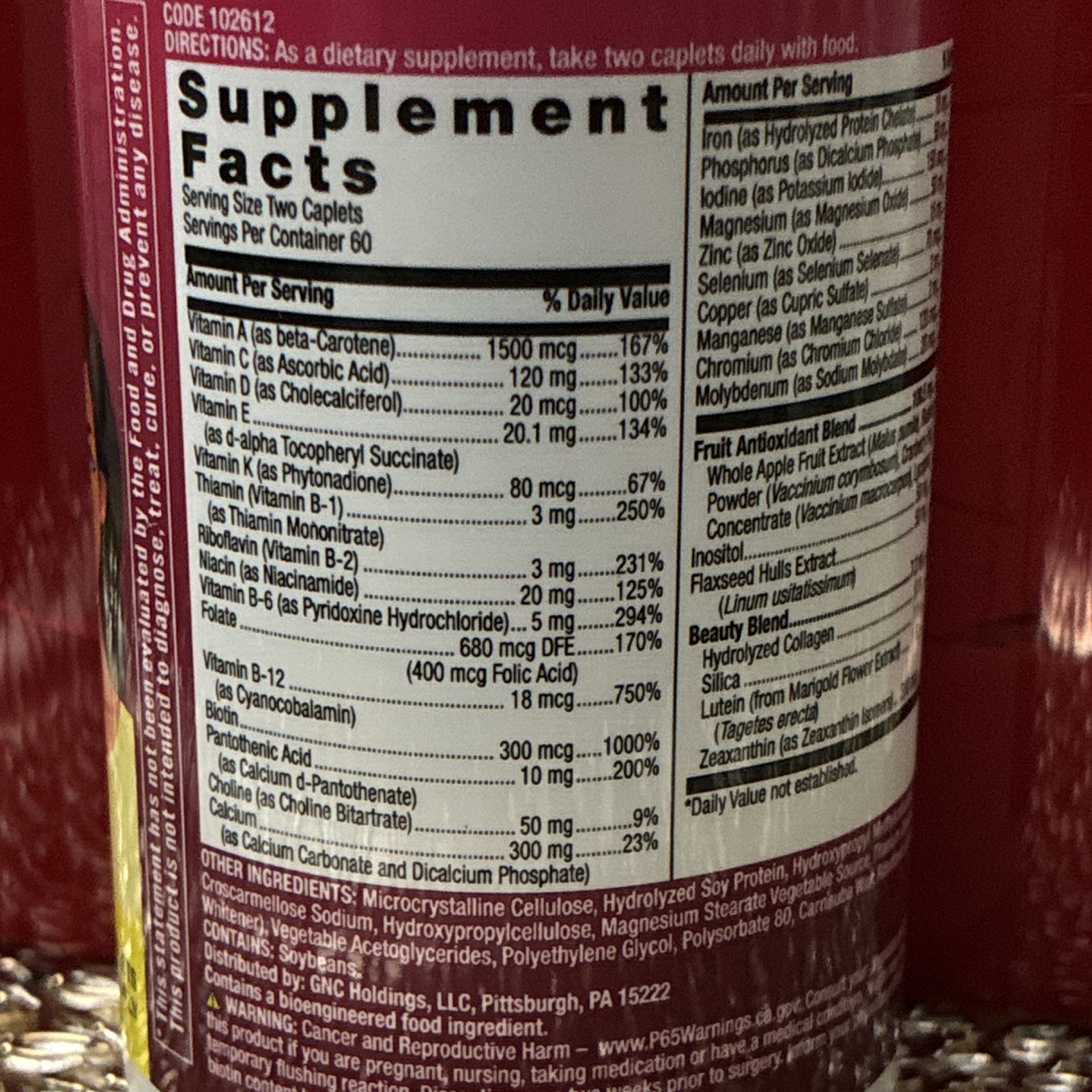 GNC Milestones Teen Girls Multivitamin 12-17 Gluten-Free 120 Caplets